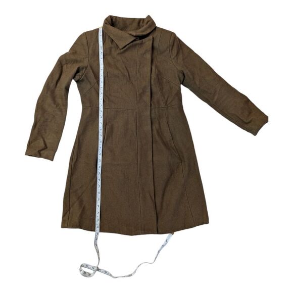 Mid length camel wool blend coat size M brown tan - Picture 5 of 10